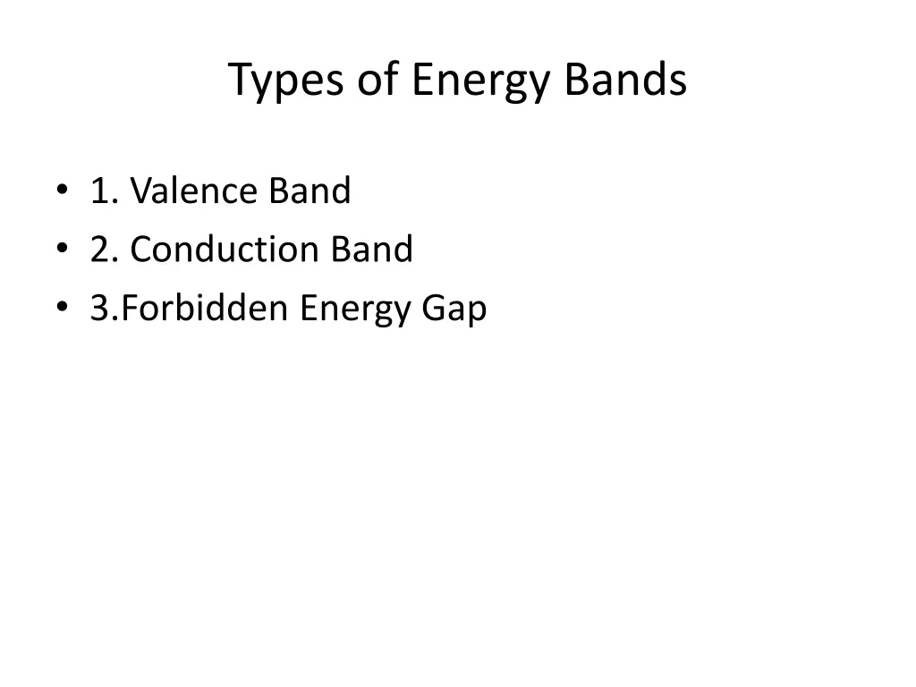 types of energy bands