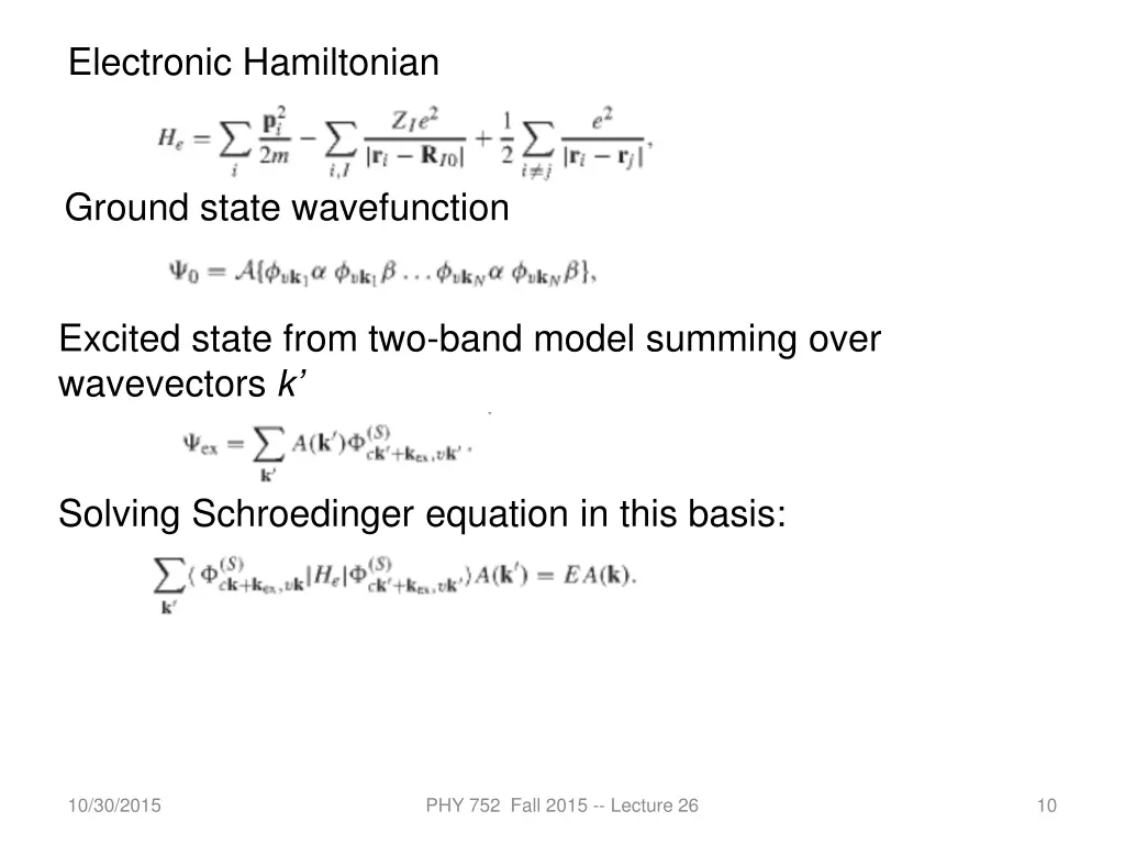 electronic hamiltonian