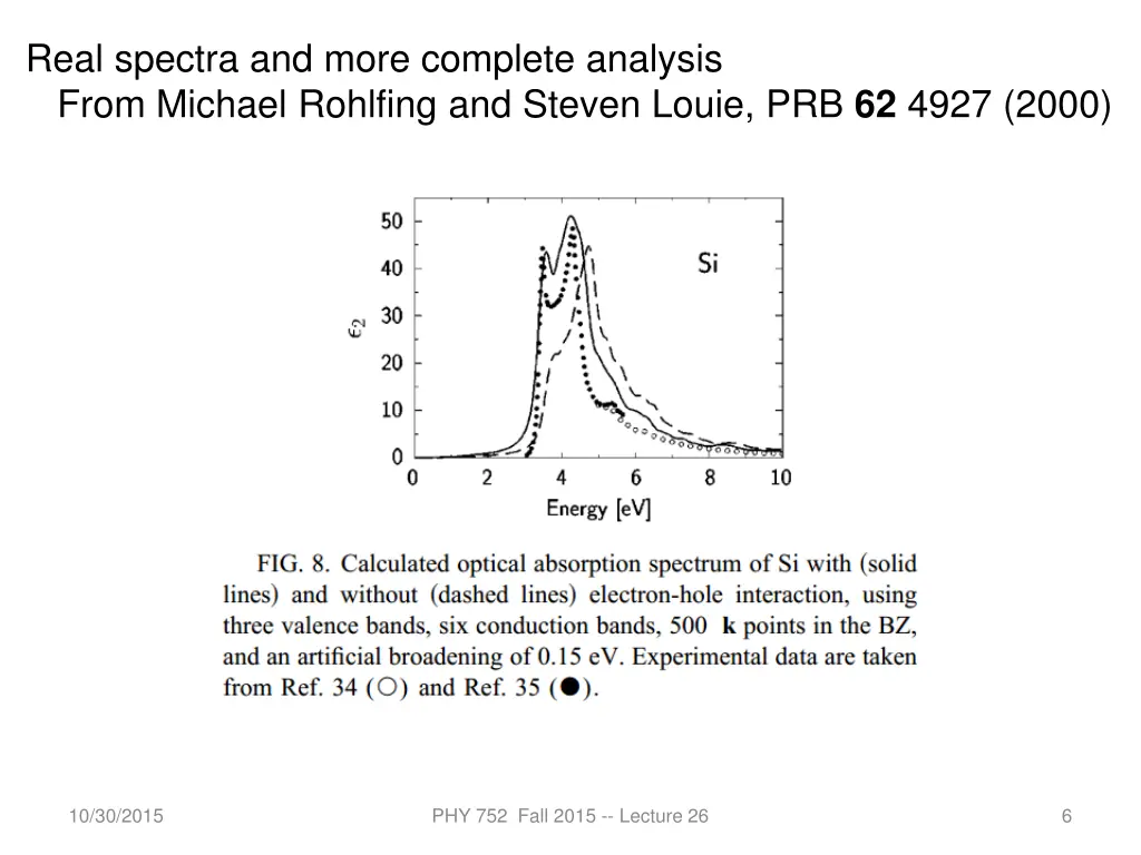 real spectra and more complete analysis from 1