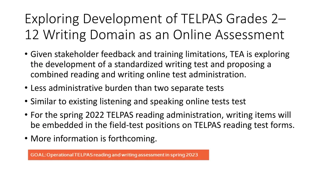 exploring development of telpas grades