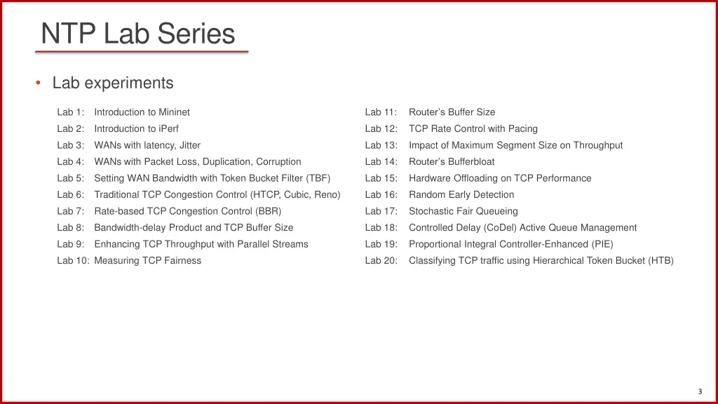 ntp lab series