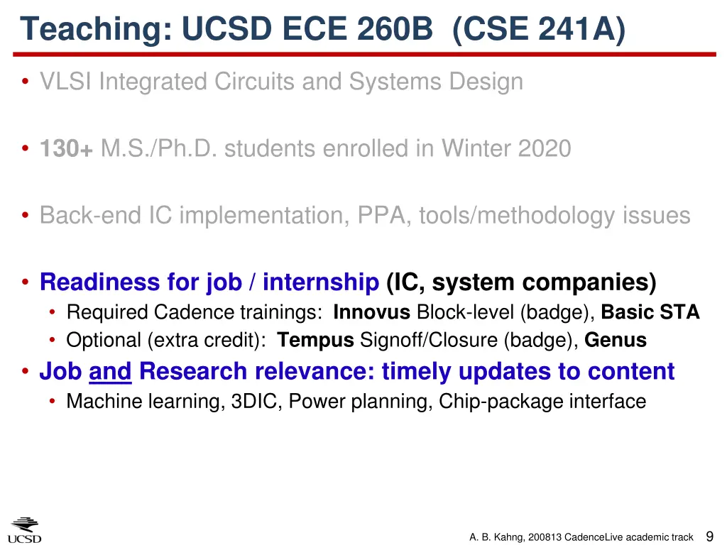 teaching ucsd ece 260b cse 241a 1