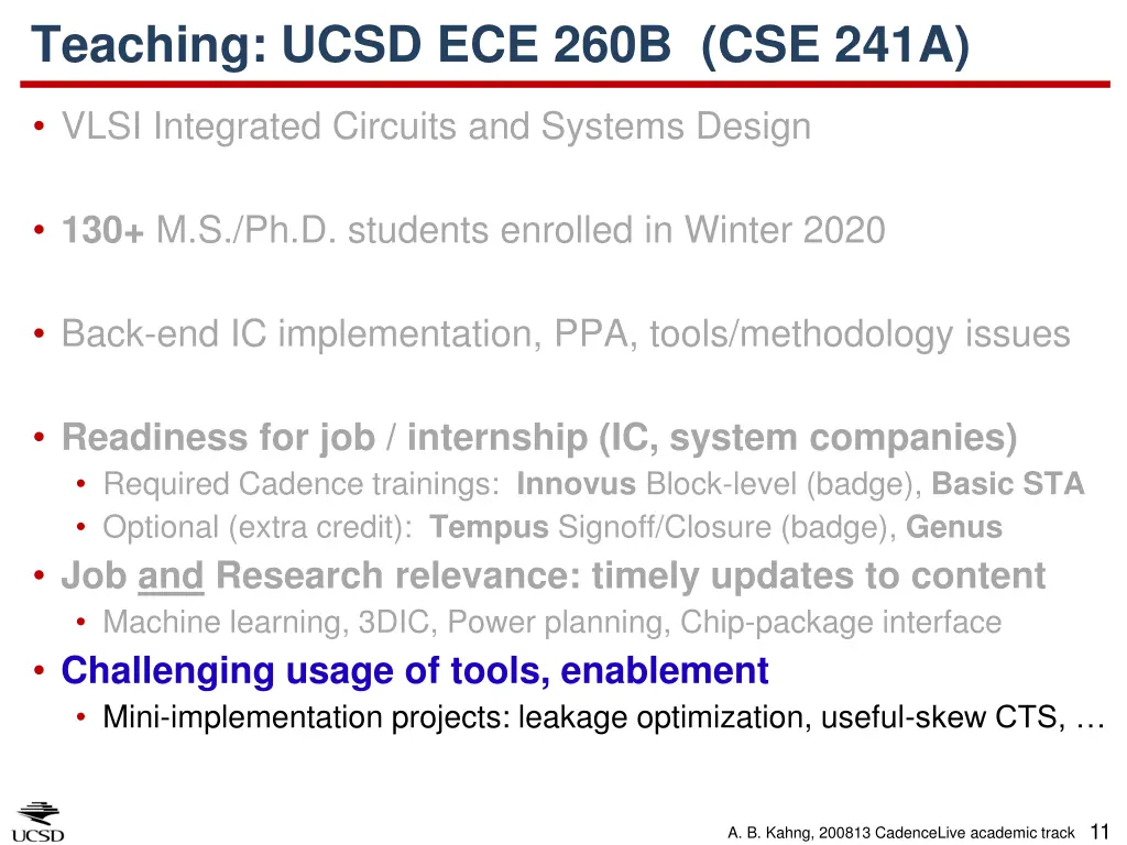 teaching ucsd ece 260b cse 241a 2