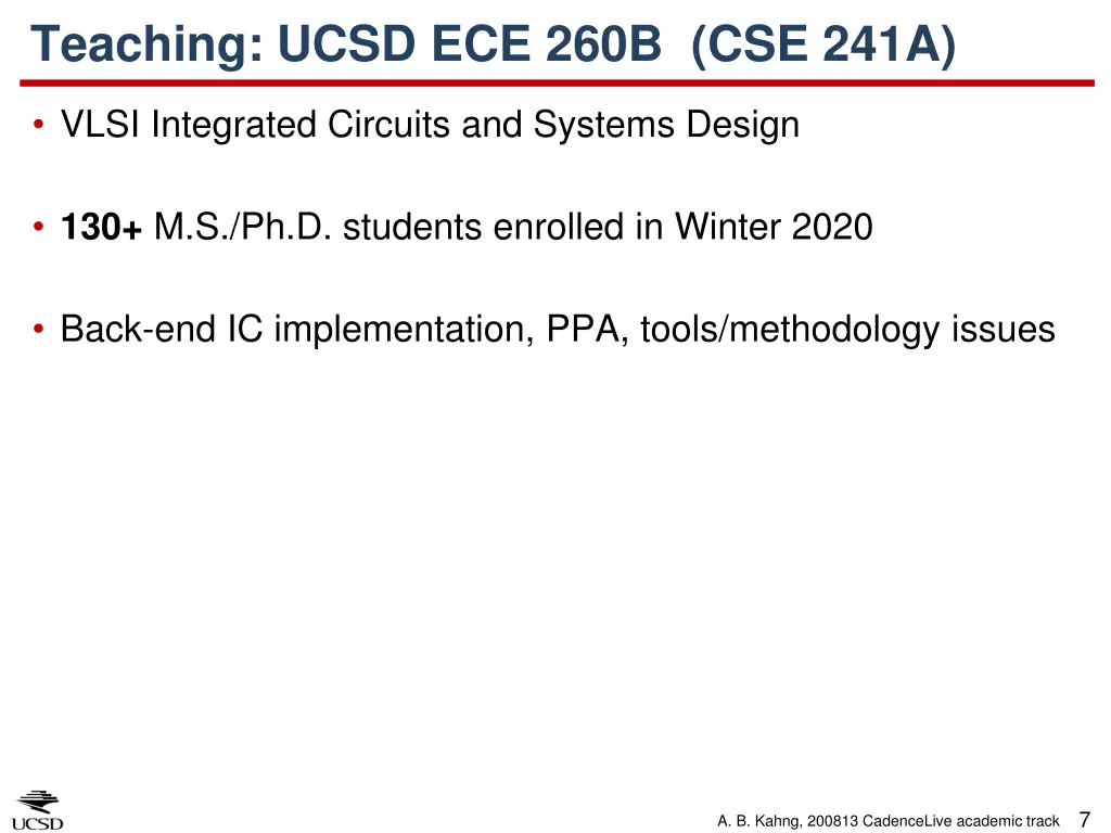 teaching ucsd ece 260b cse 241a