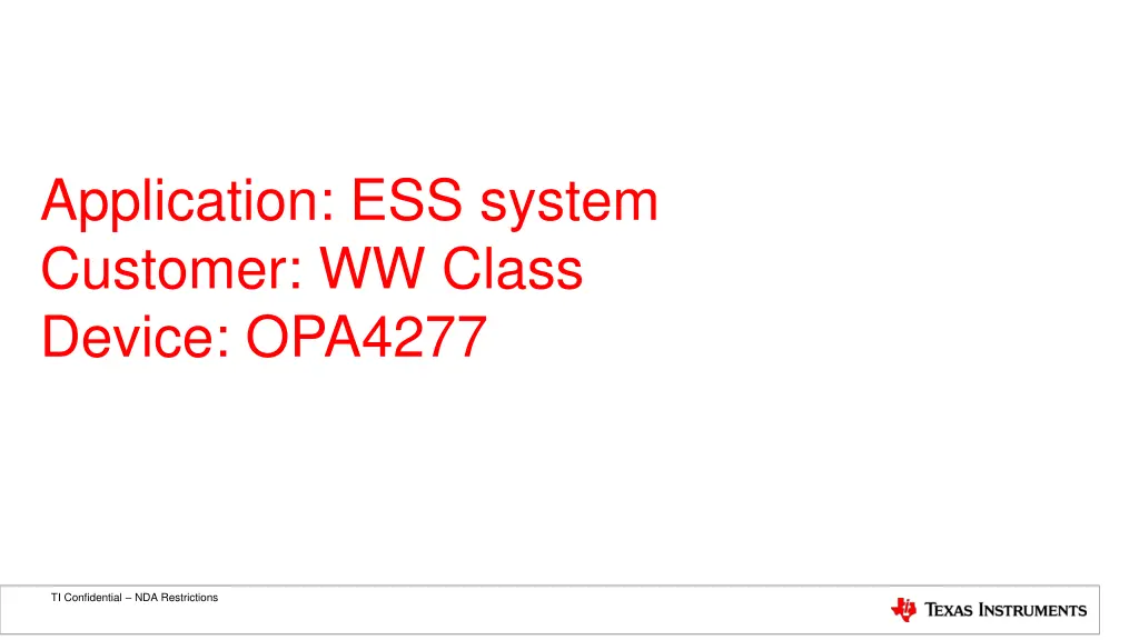 application ess system customer ww class device