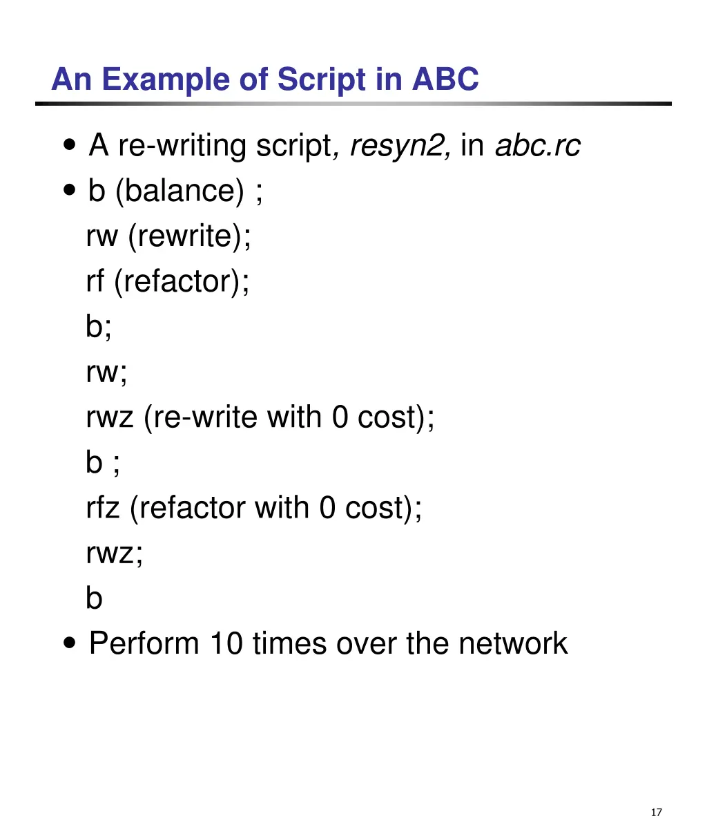 an example of script in abc