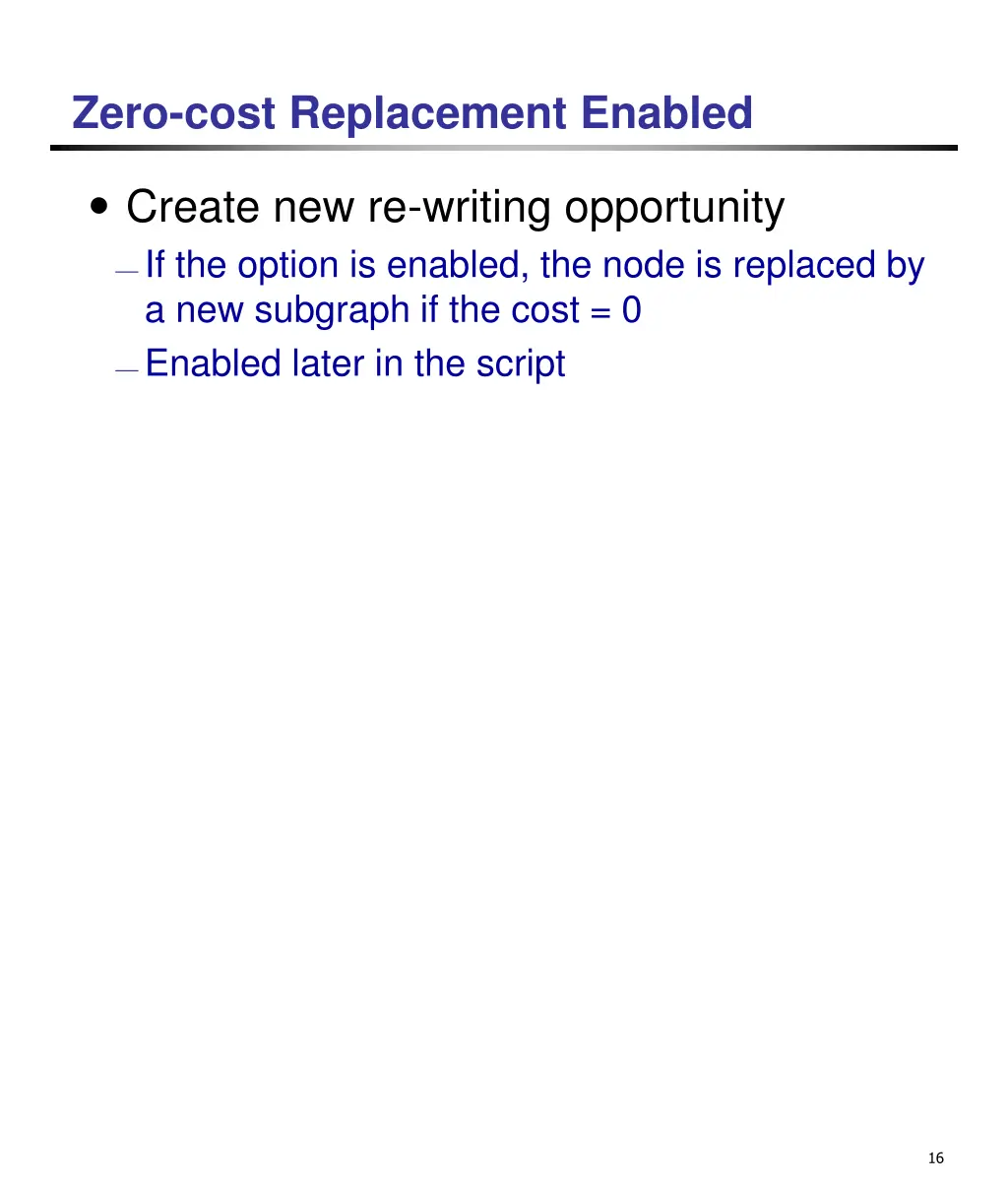 zero cost replacement enabled