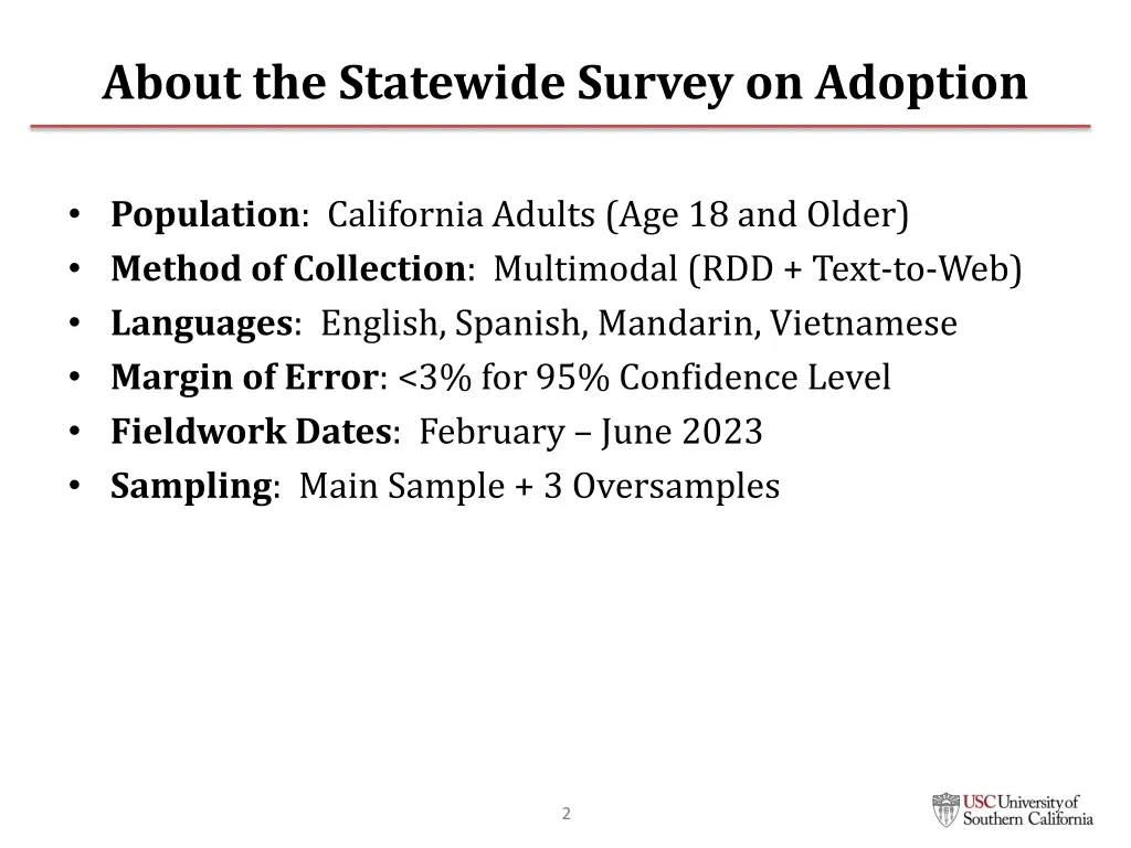 about the statewide survey on adoption