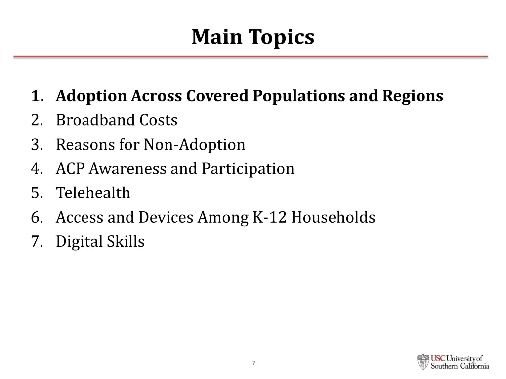 main topics 1