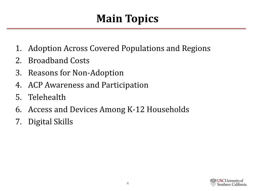 main topics