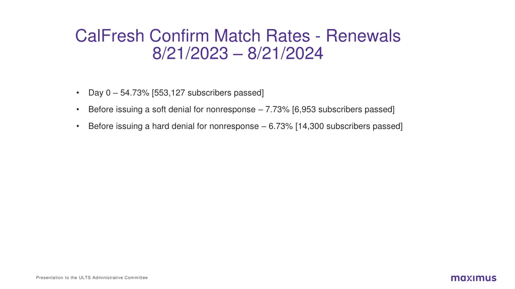 calfresh confirm match rates renewals 8 21 2023