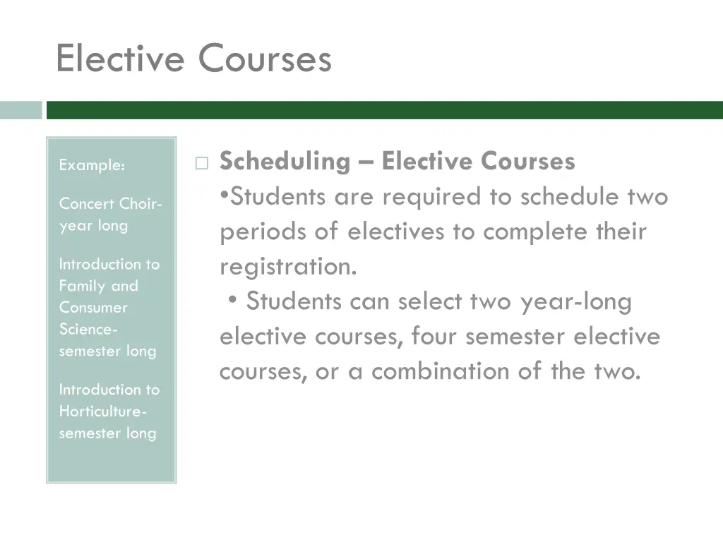 elective courses