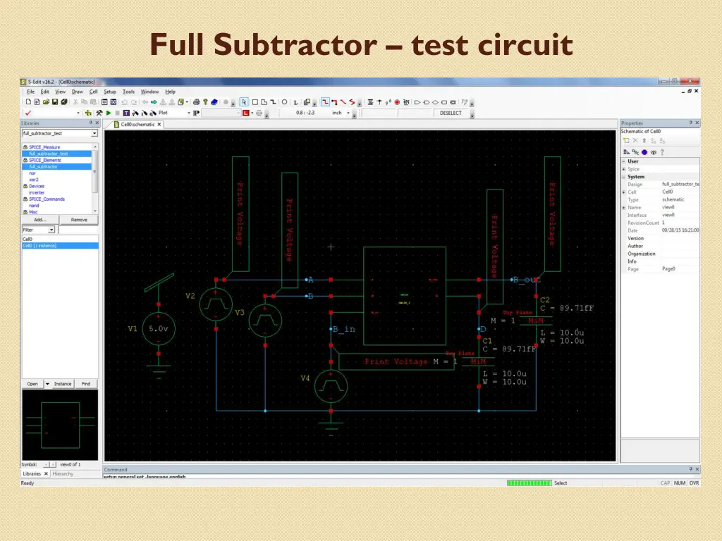 full subtractor test circuit