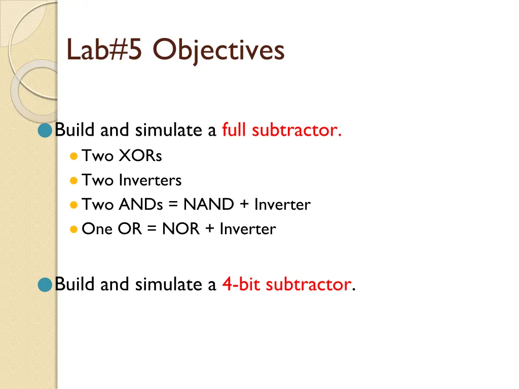 lab 5 objectives