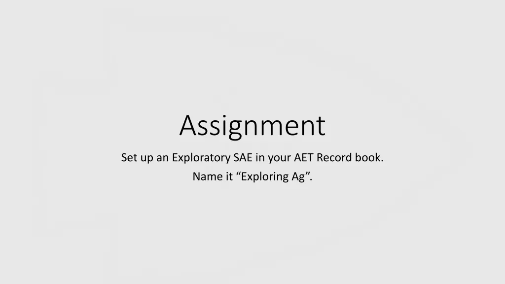 assignment