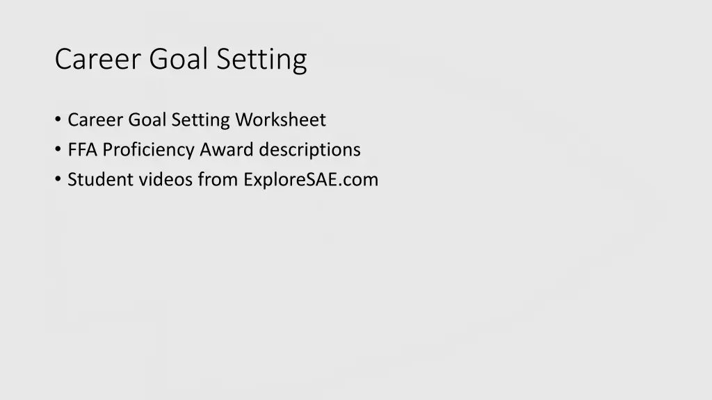 career goal setting