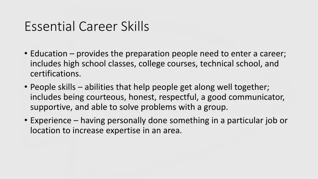 essential career skills