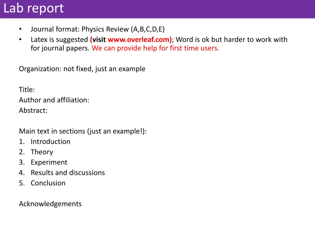 lab report