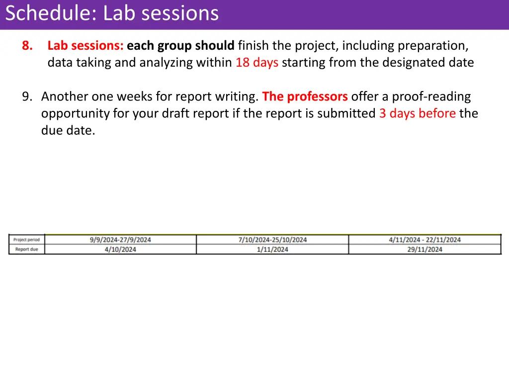 schedule lab sessions