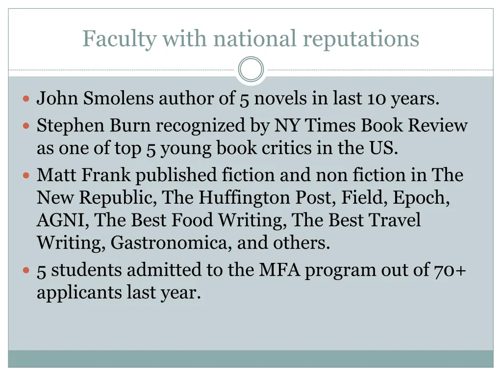 faculty with national reputations