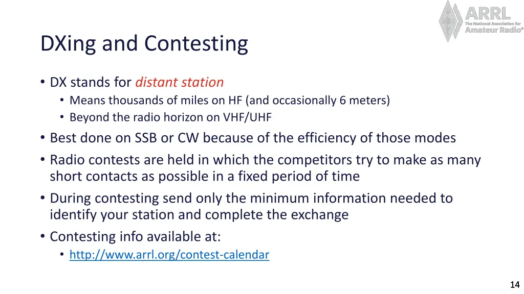 dxing and contesting