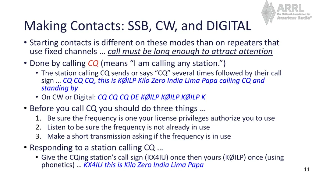making contacts ssb cw and digital starting