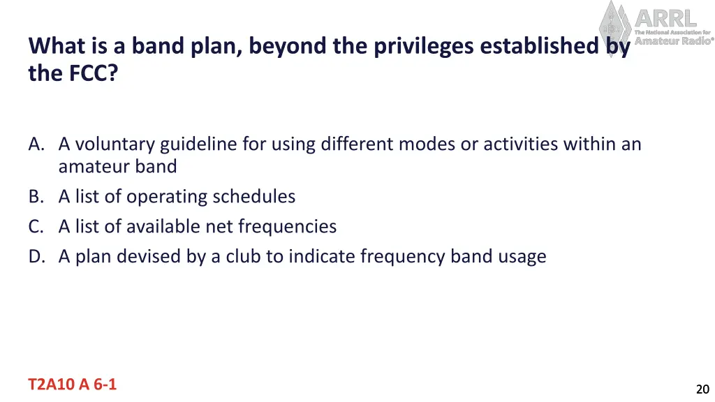what is a band plan beyond the privileges