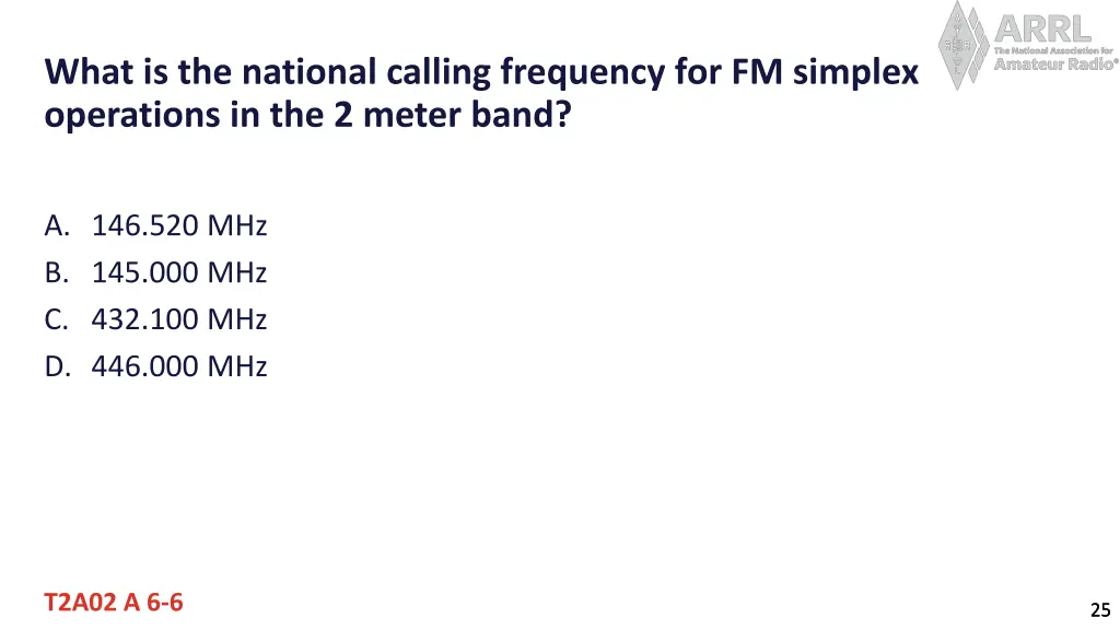 what is the national calling frequency