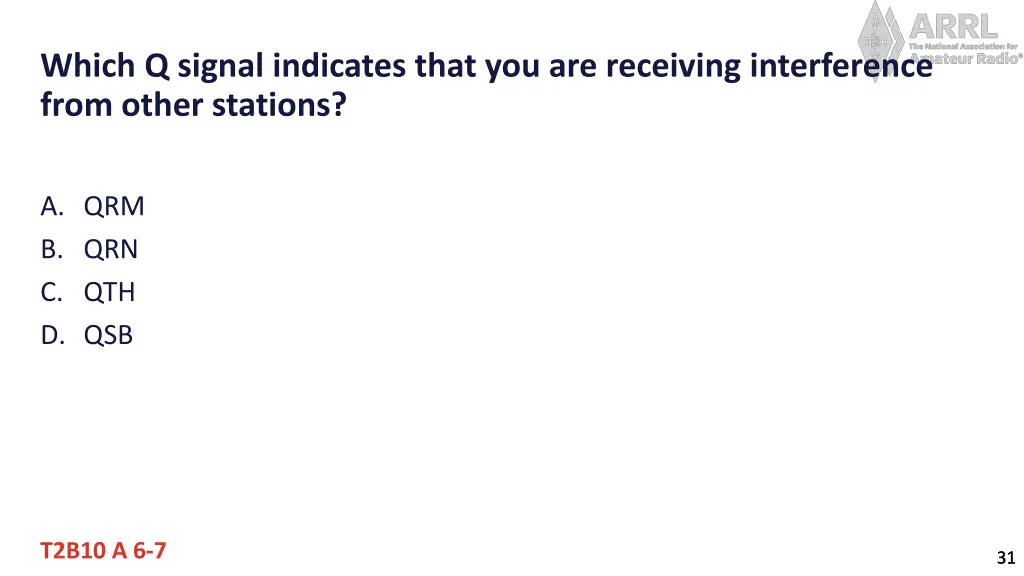 which q signal indicates that you are receiving