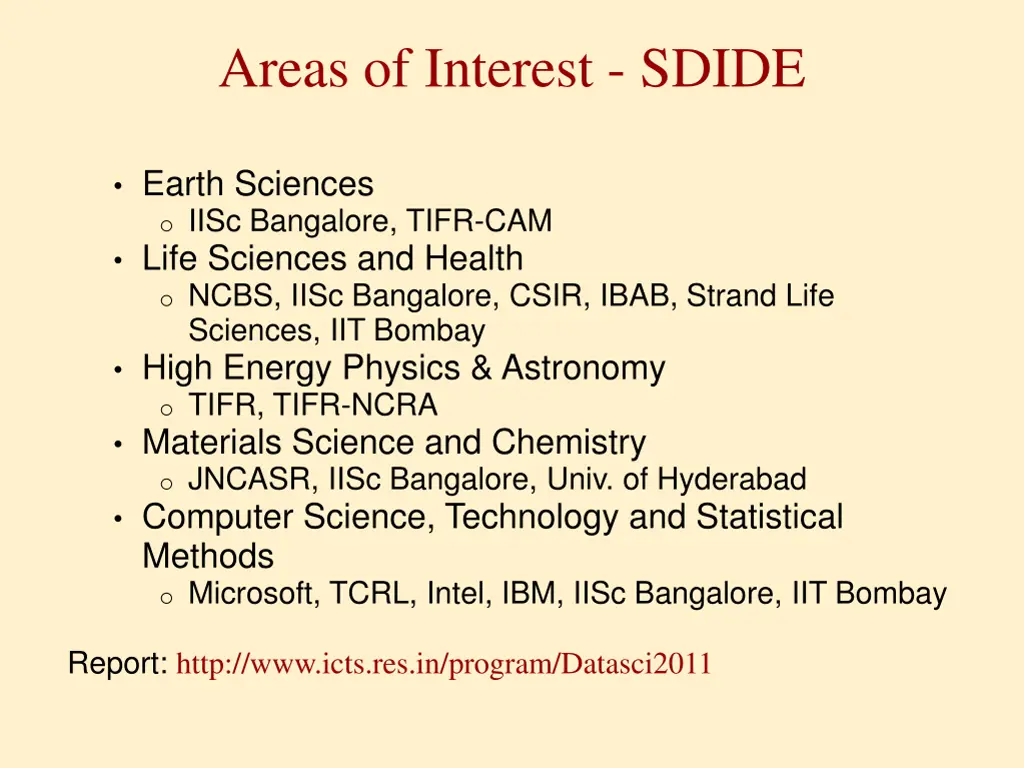areas of interest sdide