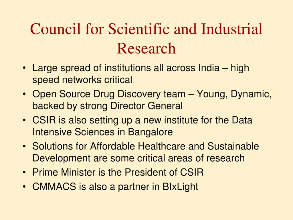council for scientific and industrial research