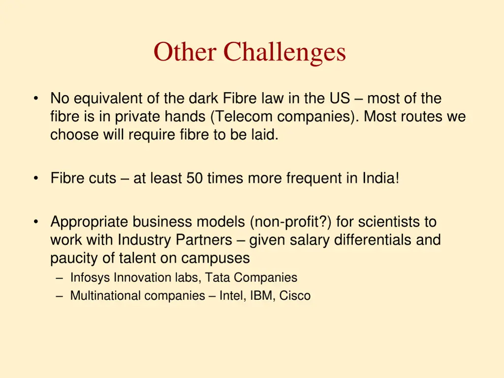 other challenges