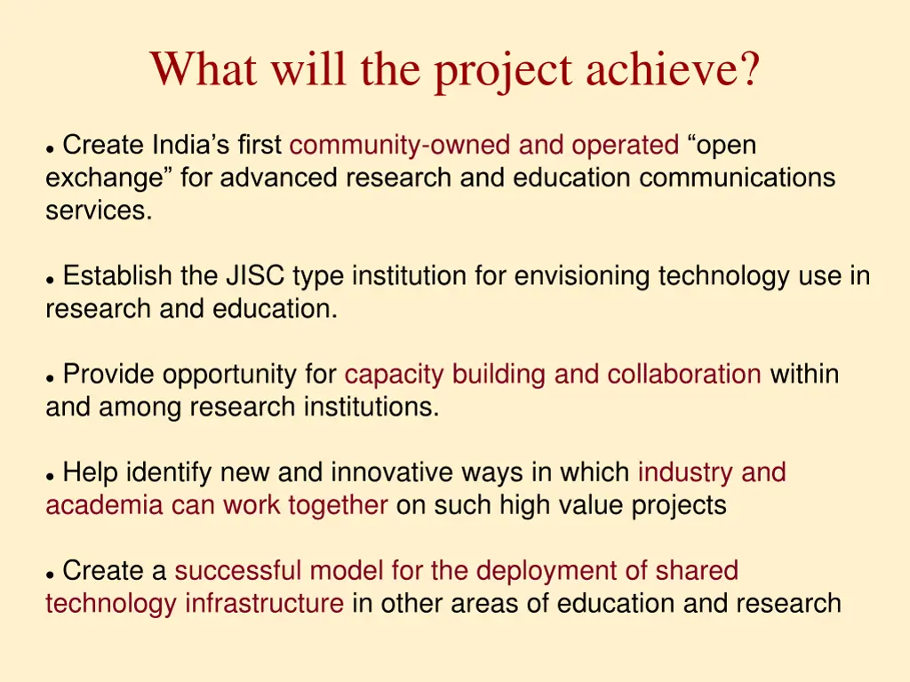 what will the project achieve