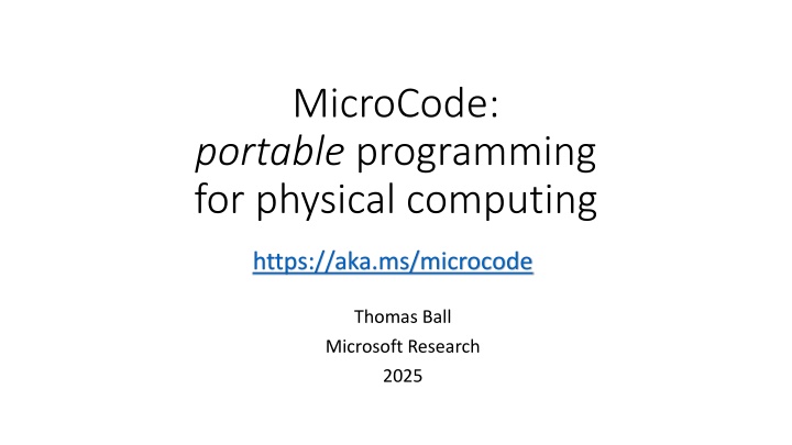 microcode portable programming for physical