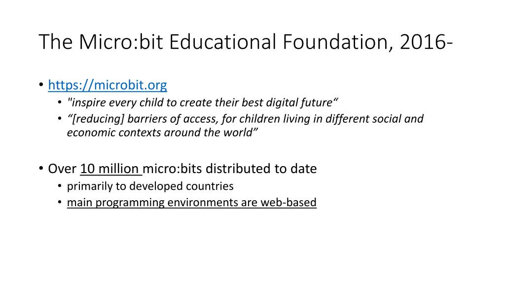 the micro bit educational foundation 2016
