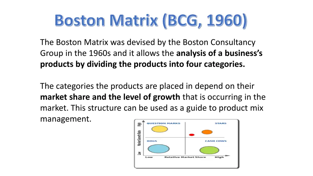 boston matrix bcg 1960