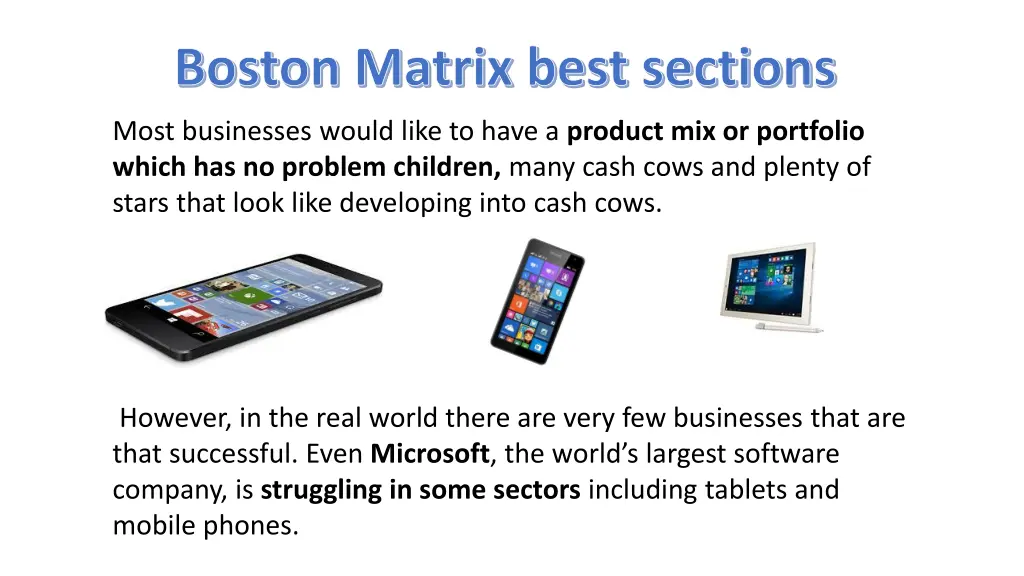 boston matrix best sections