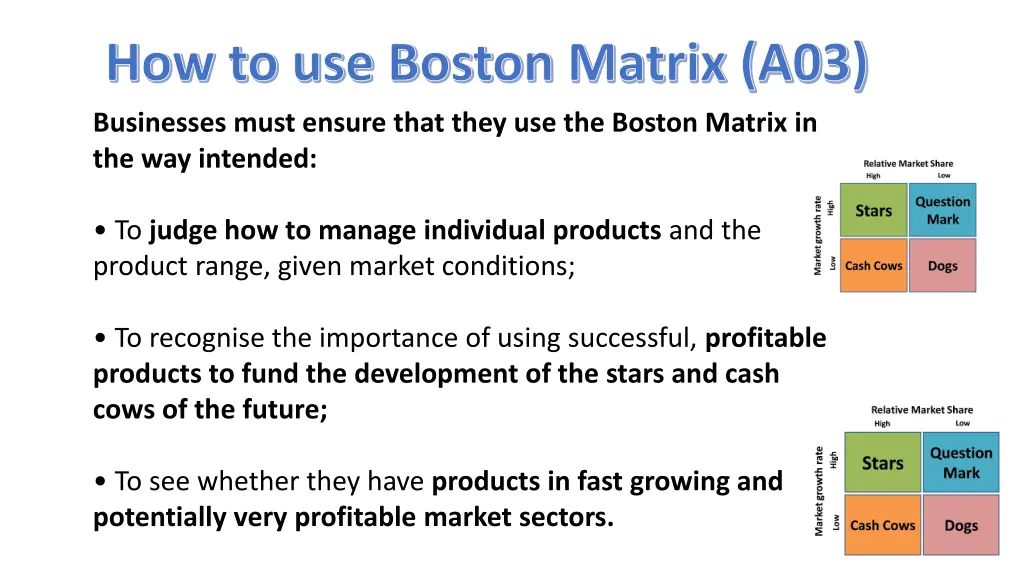 how to use boston matrix a03