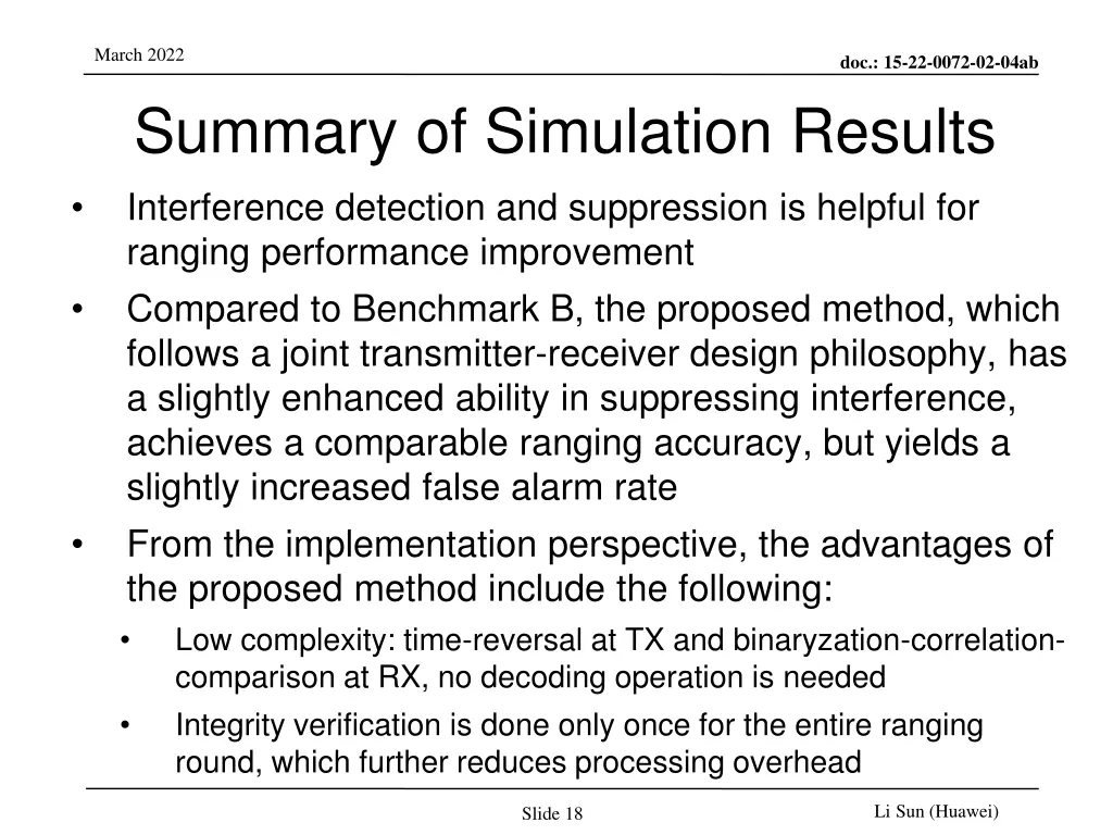 march 2022 summary of simulation results