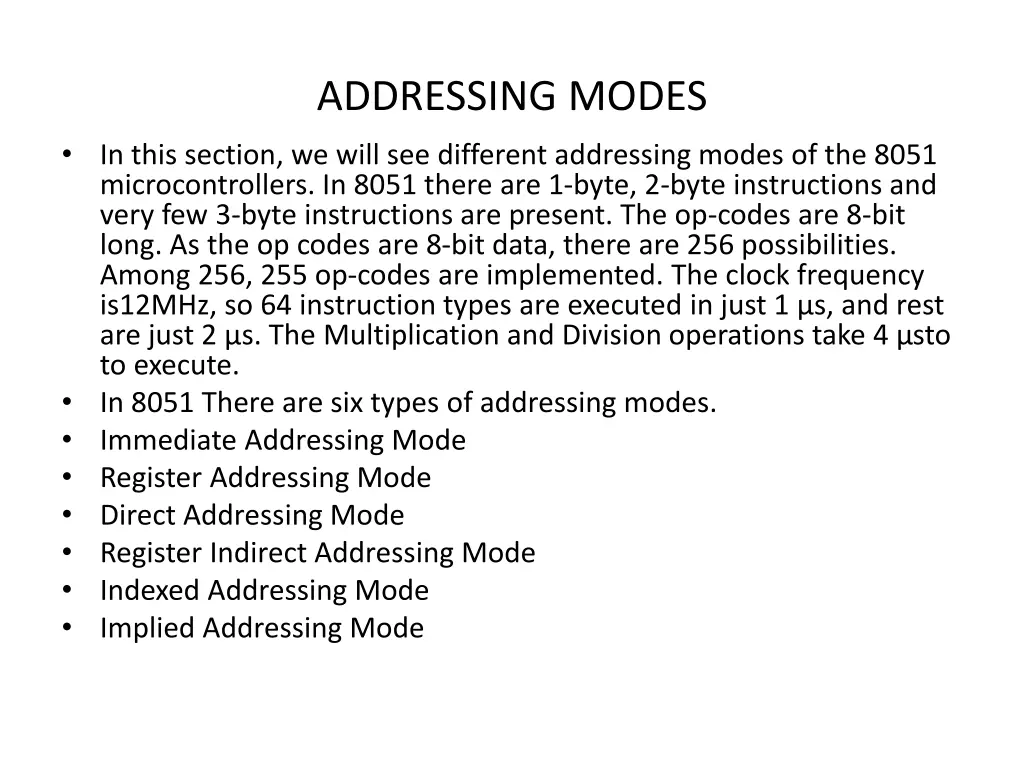 addressing modes