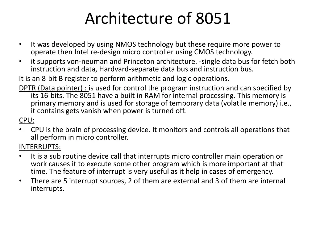architecture of 8051