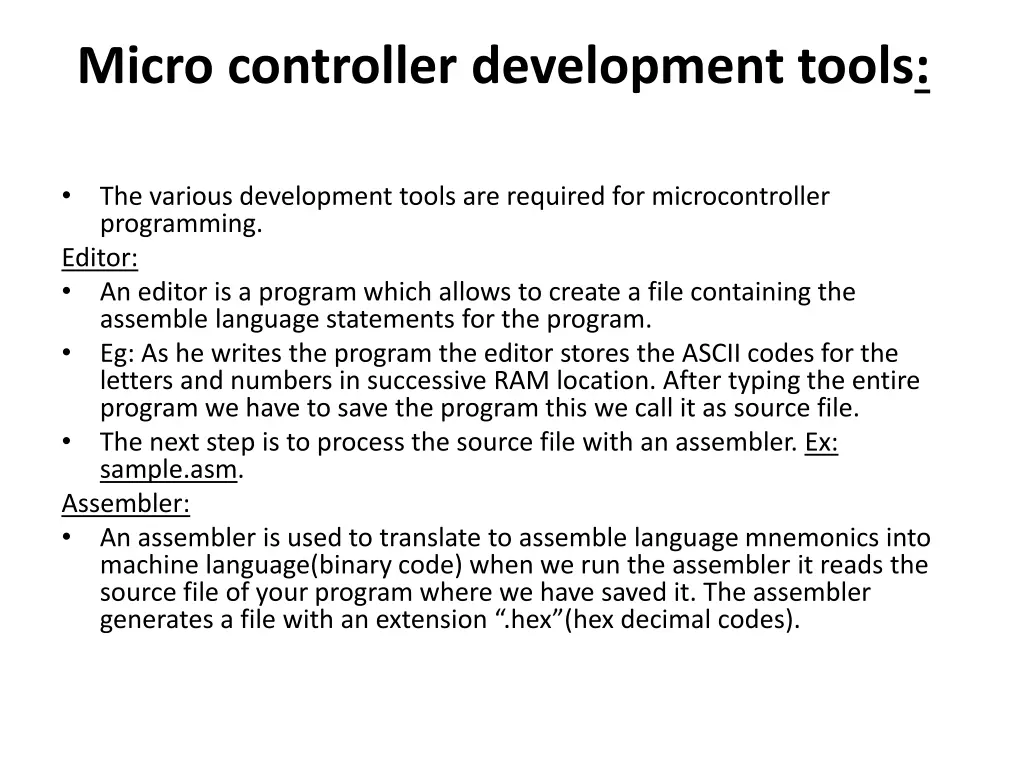 micro controller development tools