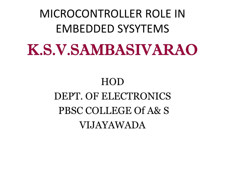 microcontroller role in embedded sysytems