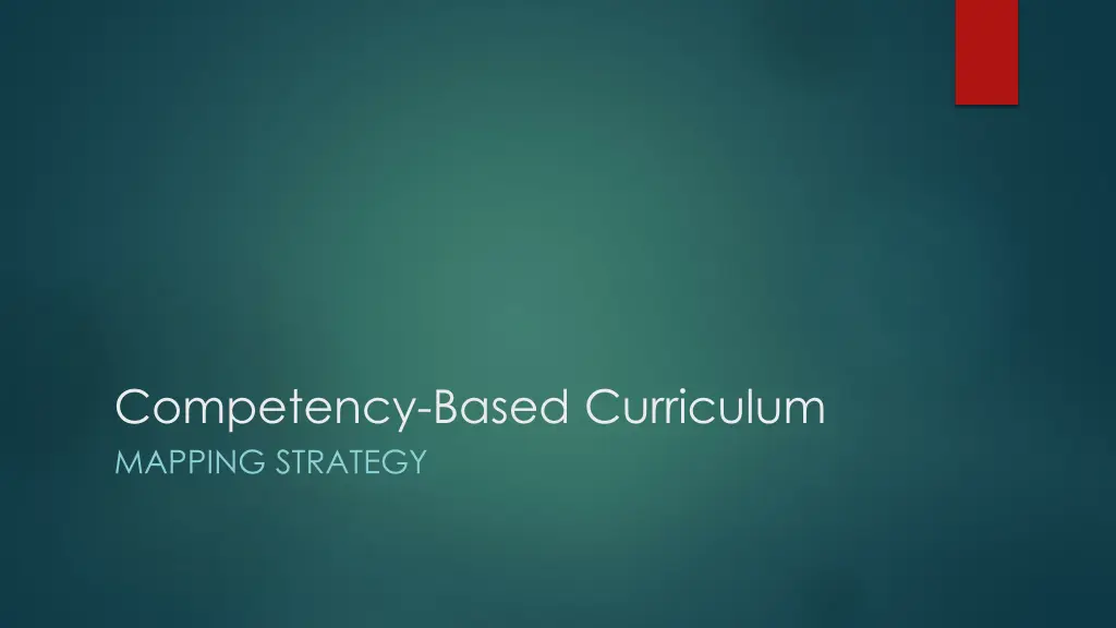 competency based curriculum mapping strategy