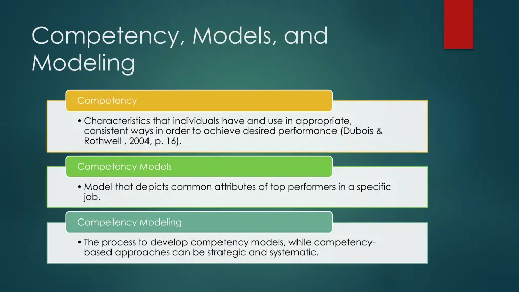 competency models and modeling