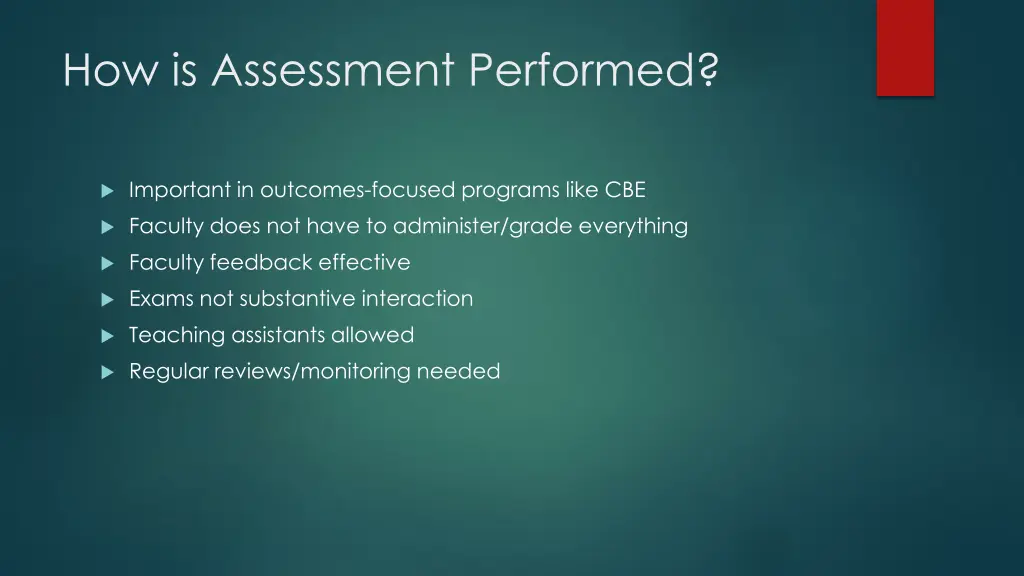 how is assessment performed