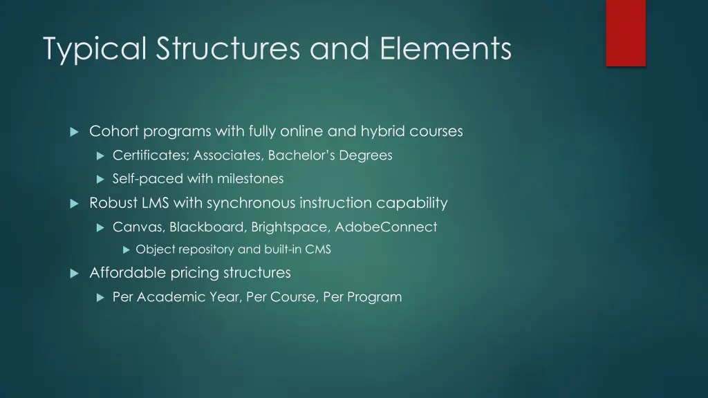 typical structures and elements