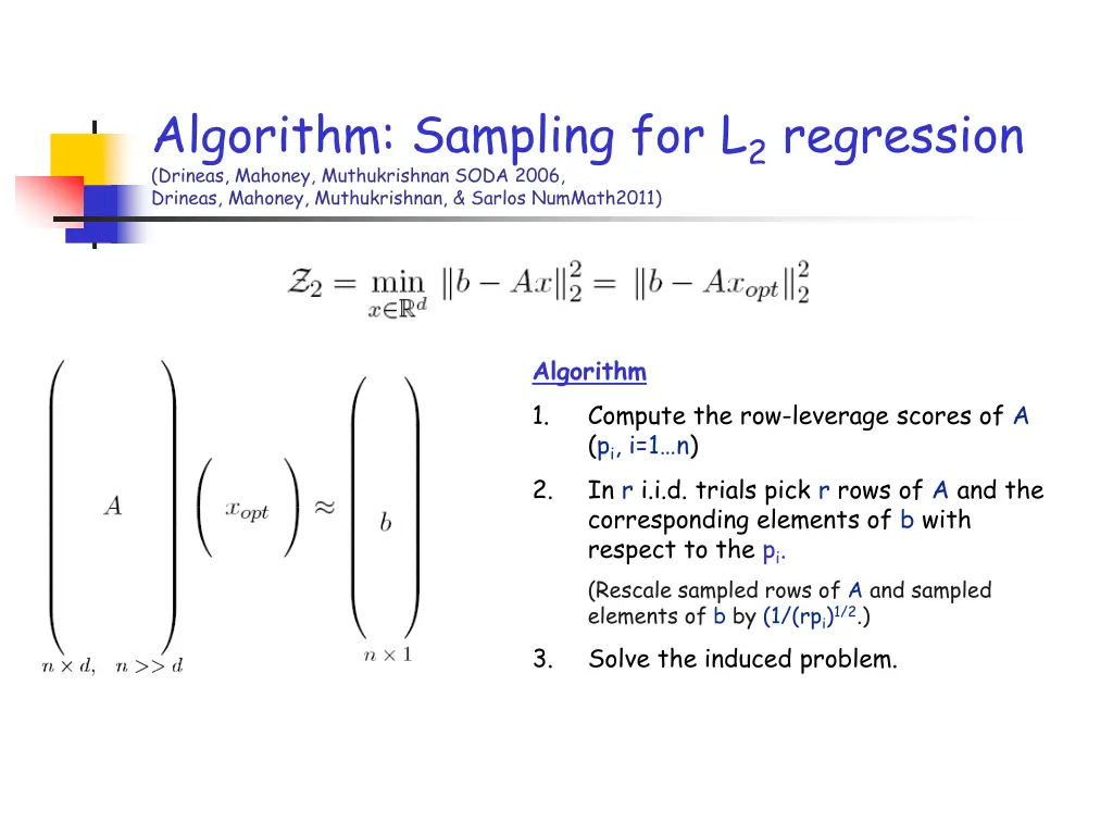 algorithm sampling for l 2 regression drineas