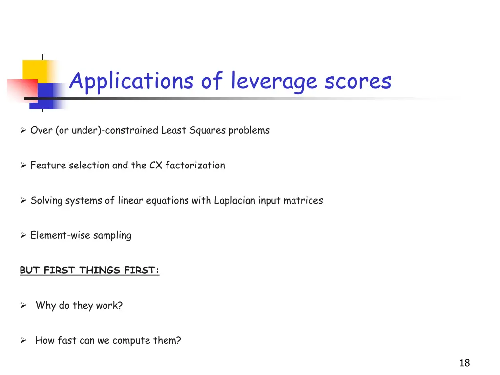 applications of leverage scores 1