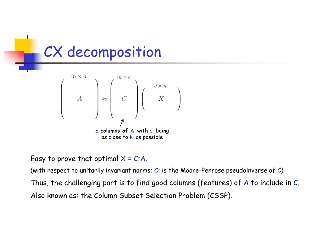 cx decomposition